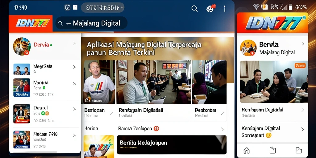 Antarmuka pengguna aplikasi Majalah Digital IDN777 yang menarik dan informatif.
