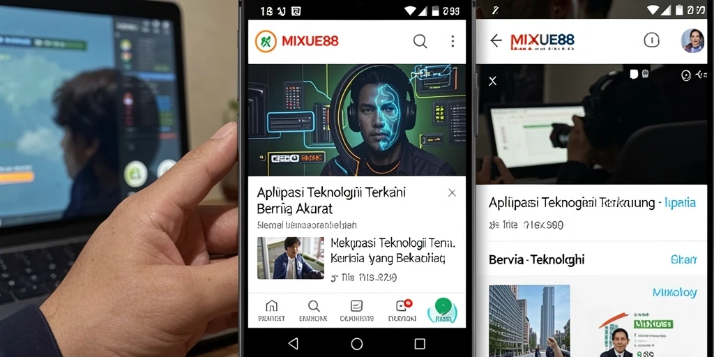 Antarmuka aplikasi MIXUE88 yang modern dan informatif.
