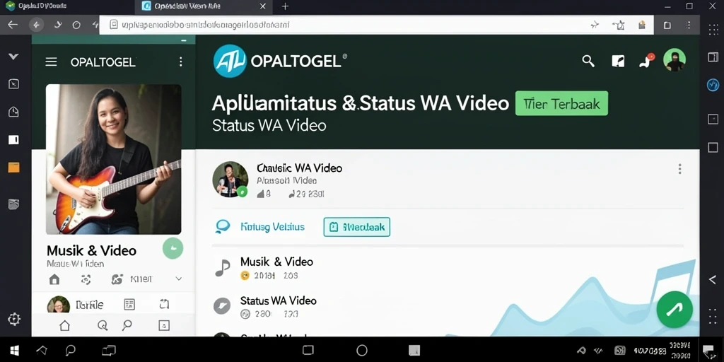 Screenshot antarmuka OPALTOGEL menunjukkan kemudahan dalam memilih video untuk Status WA.