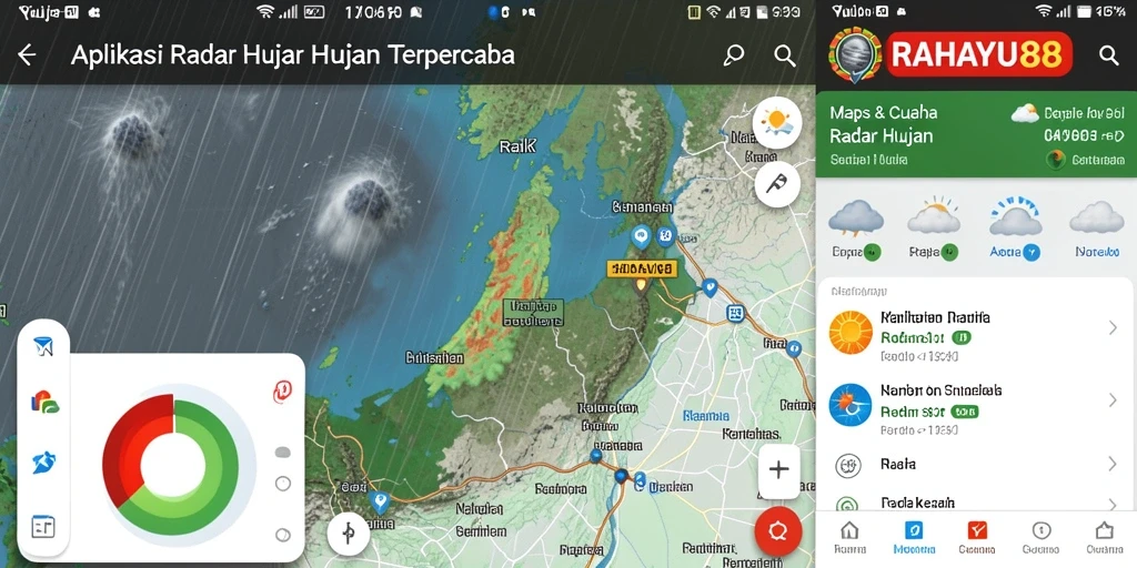 Tampilan antarmuka RAHAYU88 menunjukkan fitur Radar Hujan dengan jelas.