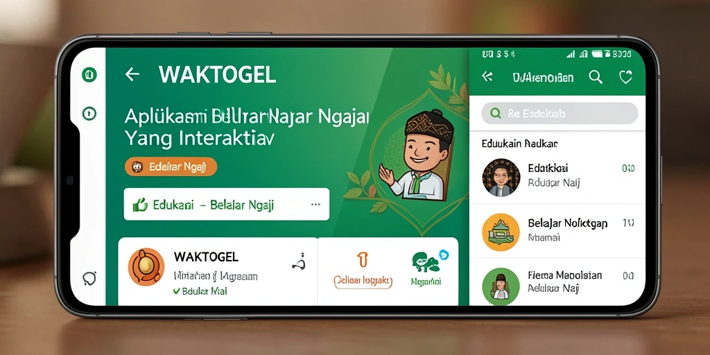 Antarmuka WAKTOGEL yang mudah digunakan untuk belajar ngaji.